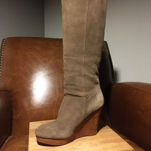 Tan Cooperative Suede Wedge Boot